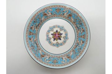 イギリス　WEDGWOOD(ウェッジウッド)　FLORENTINE TURQUOISE(フロレンティーン ターコイズ)　クラシックなデザインの気品あふれるボウル大小6枚セット(グロテスク文様、深皿、サラダボウル、サラダソーサー、洋食器、英国)(R-081227)