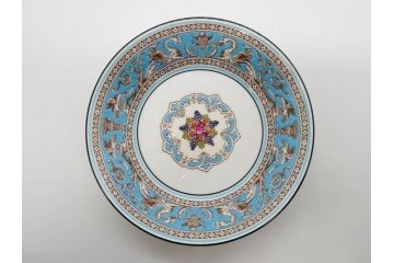 イギリス　WEDGWOOD(ウェッジウッド)　FLORENTINE TURQUOISE(フロレンティーン ターコイズ)　クラシックなデザインの気品あふれるボウル大小6枚セット(グロテスク文様、深皿、サラダボウル、サラダソーサー、洋食器、英国)(R-081227)
