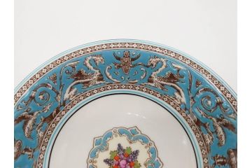 イギリス　WEDGWOOD(ウェッジウッド)　FLORENTINE TURQUOISE(フロレンティーン ターコイズ)　クラシックなデザインの気品あふれるボウル大小10枚セット(グロテスク文様、深皿、サラダボウル、サラダソーサー、洋食器、英国)(R-081228)