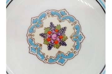 イギリス　WEDGWOOD(ウェッジウッド)　FLORENTINE TURQUOISE(フロレンティーン ターコイズ)　クラシックなデザインの気品あふれるボウル大小10枚セット(グロテスク文様、深皿、サラダボウル、サラダソーサー、洋食器、英国)(R-081228)