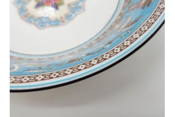 イギリス　WEDGWOOD(ウェッジウッド)　FLORENTINE TURQUOISE(フロレンティーン ターコイズ)　クラシックなデザインの気品あふれるボウル大小10枚セット(グロテスク文様、深皿、サラダボウル、サラダソーサー、洋食器、英国)(R-081228)