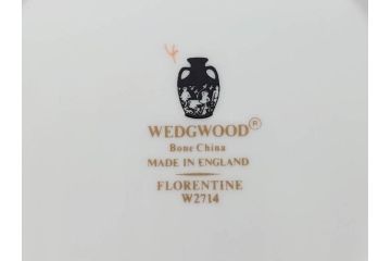 イギリス　WEDGWOOD(ウェッジウッド)　FLORENTINE TURQUOISE(フロレンティーン ターコイズ)　クラシックなデザインの気品あふれるボウル大小10枚セット(グロテスク文様、深皿、サラダボウル、サラダソーサー、洋食器、英国)(R-081228)