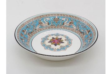 イギリス　WEDGWOOD(ウェッジウッド)　FLORENTINE TURQUOISE(フロレンティーン ターコイズ)　クラシックなデザインの気品あふれるボウル大小10枚セット(グロテスク文様、深皿、サラダボウル、サラダソーサー、洋食器、英国)(R-081228)