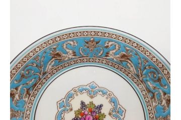 イギリス　WEDGWOOD(ウェッジウッド)　FLORENTINE TURQUOISE(フロレンティーン ターコイズ)　クラシックなデザインの気品あふれるボウル大小10枚セット(グロテスク文様、深皿、サラダボウル、サラダソーサー、洋食器、英国)(R-081228)