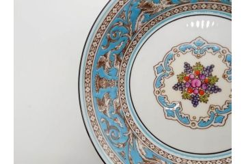 イギリス　WEDGWOOD(ウェッジウッド)　FLORENTINE TURQUOISE(フロレンティーン ターコイズ)　クラシックなデザインの気品あふれるボウル大小10枚セット(グロテスク文様、深皿、サラダボウル、サラダソーサー、洋食器、英国)(R-081228)