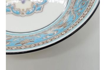 イギリス　WEDGWOOD(ウェッジウッド)　FLORENTINE TURQUOISE(フロレンティーン ターコイズ)　クラシックなデザインの気品あふれるボウル大小10枚セット(グロテスク文様、深皿、サラダボウル、サラダソーサー、洋食器、英国)(R-081228)