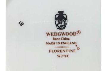イギリス　WEDGWOOD(ウェッジウッド)　FLORENTINE TURQUOISE(フロレンティーン ターコイズ)　クラシックなデザインの気品あふれるボウル大小10枚セット(グロテスク文様、深皿、サラダボウル、サラダソーサー、洋食器、英国)(R-081228)