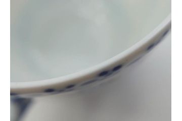 デンマーク　ROYAL COPENHAGEN(ロイヤルコペンハーゲン)　ブルーフルーテッド フルレース カップ&ソーサー/プレイン クリーマー　可憐なデザインに見惚れるC&S・クリーマーセット(コーヒー、デミタス、ミルクポット、ミルクジャー、洋食器、北欧)(R-081229)
