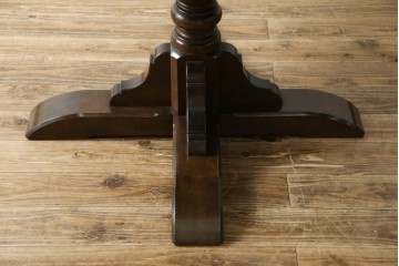 中古　美品　松本民芸家具　シックな佇まいがお洒落なラウンドテーブル(ダイニングテーブル、カフェテーブル、食卓、丸テーブル、2人掛け、4人掛け)(R-081244)