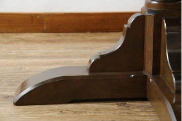 中古　美品　松本民芸家具　シックな佇まいがお洒落なラウンドテーブル(ダイニングテーブル、カフェテーブル、食卓、丸テーブル、2人掛け、4人掛け)(R-081244)