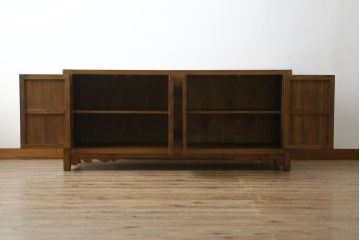 中古　李朝家具　モリジャン　アンティーク調　オリエンタルなデザインのサイドボード(サイドキャビネット、収納棚、戸棚)(R-081248)