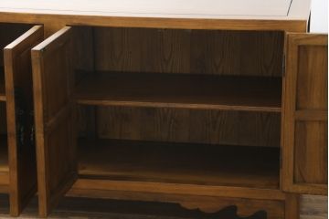 中古　李朝家具　モリジャン　アンティーク調　オリエンタルなデザインのサイドボード(サイドキャビネット、収納棚、戸棚)(R-081248)