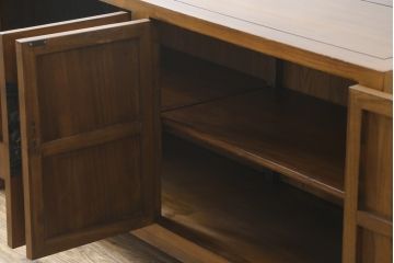 中古　李朝家具　モリジャン　アンティーク調　オリエンタルなデザインのサイドボード(サイドキャビネット、収納棚、戸棚)(R-081248)