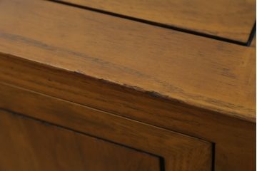 中古　李朝家具　モリジャン　アンティーク調　オリエンタルなデザインのサイドボード(サイドキャビネット、収納棚、戸棚)(R-081248)