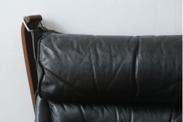 北欧ビンテージ　美品　ノルウェー　バットネ(Vatne)　スペシャル　オットマン付きは珍しい!くつろぎ感が抜群のファルコンチェアとオットマンセット(ラウンジチェア、アームレスチェア、フットスツール、椅子、イス、ヴィンテージ)(R-081252)