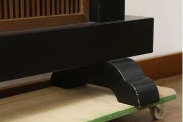 和製ビンテージ　美品!!　大迫力!!　秀峰作　緻密な龍と牡丹(ボタン)の彫刻が目を惹く衝立て(パーテーション、衝い立て、つい立て、間仕切り、ヴィンテージ)(製作費約200万円)(R-081254)