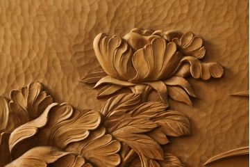 和製ビンテージ　美品!!　大迫力!!　秀峰作　緻密な龍と牡丹(ボタン)の彫刻が目を惹く衝立て(パーテーション、衝い立て、つい立て、間仕切り、ヴィンテージ)(製作費約200万円)(R-081254)