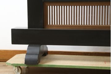 和製ビンテージ　美品!!　大迫力!!　秀峰作　緻密な龍と牡丹(ボタン)の彫刻が目を惹く衝立て(パーテーション、衝い立て、つい立て、間仕切り、ヴィンテージ)(製作費約200万円)(R-081254)