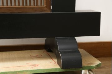 和製ビンテージ　美品!!　大迫力!!　秀峰作　緻密な龍と牡丹(ボタン)の彫刻が目を惹く衝立て(パーテーション、衝い立て、つい立て、間仕切り、ヴィンテージ)(製作費約200万円)(R-081254)