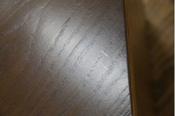 中古　オーク材　ステンドグラス入り　落ち着きのある色味と上品なデザインが魅力的なコーナーテレビボード(テレビ台、収納棚、戸棚、ローボード)(R-081255)