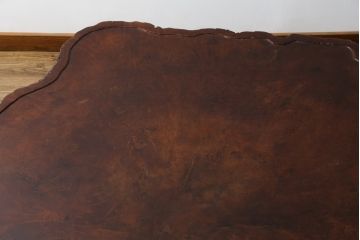 和製ビンテージ　花梨(カリン)材　天板厚14cm　自然の造形美が存在感を放つ超極厚天板一枚の座卓(ローテーブル、センターテーブル、リビングテーブル、ヴィンテージ)(R-081261)