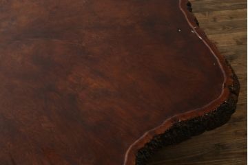 和製ビンテージ　花梨(カリン)材　天板厚14cm　自然の造形美が存在感を放つ超極厚天板一枚の座卓(ローテーブル、センターテーブル、リビングテーブル、ヴィンテージ)(R-081261)