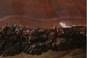 和製ビンテージ　花梨(カリン)材　天板厚14cm　自然の造形美が存在感を放つ超極厚天板一枚の座卓(ローテーブル、センターテーブル、リビングテーブル、ヴィンテージ)(R-081261)