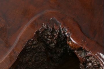 和製ビンテージ　花梨(カリン)材　天板厚14cm　自然の造形美が存在感を放つ超極厚天板一枚の座卓(ローテーブル、センターテーブル、リビングテーブル、ヴィンテージ)(R-081261)