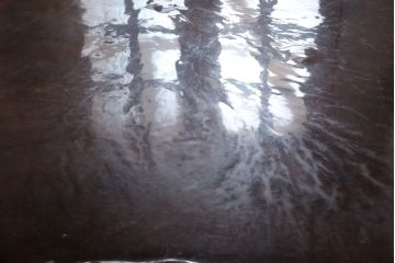 和製ビンテージ　花梨(カリン)材　天板厚14cm　自然の造形美が存在感を放つ超極厚天板一枚の座卓(ローテーブル、センターテーブル、リビングテーブル、ヴィンテージ)(R-081261)
