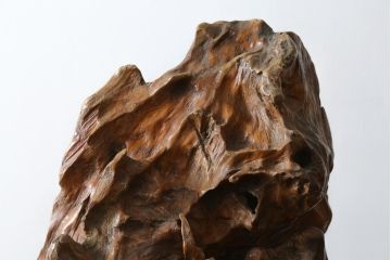 和製ビンテージ　躍動感を感じる荒々しい天然木に松と馬群(双馬)の彫刻を施した見事な置物(木彫り、オブジェ、置き物、ディスプレイ、衝立て、衝い立て、つい立て、ヴィンテージ)(当時約200万円で購入)(R-081262)
