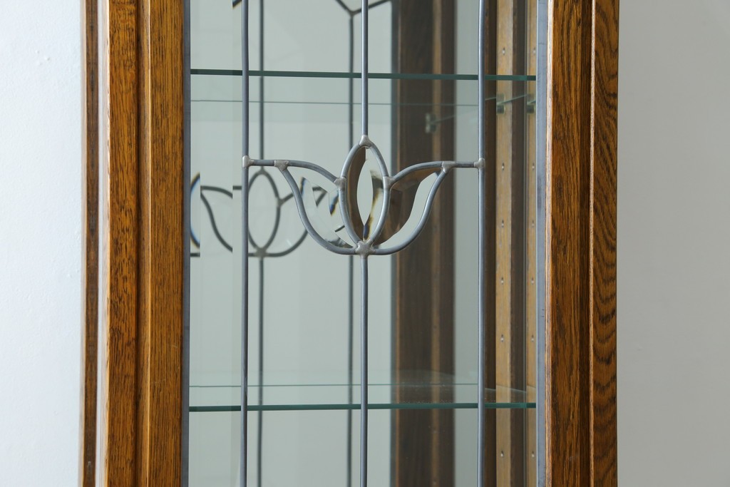 中古　美品　三越　カントリーハウス　Brugge(ブルージュ)　クラシカルな佇まいのステンドグラス入りのキャビネット　定価28万円　(R-081263)