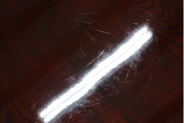 和製アンティーク　美品!!　総欅(ケヤキ)材　厚い漆塗りの高級丸型座卓　(R-081267)