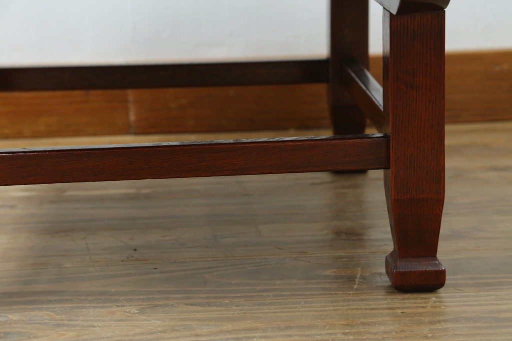 和製アンティーク　美品!!　総欅(ケヤキ)材　厚い漆塗りの高級丸型座卓　(R-081267)