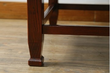 和製アンティーク　美品!!　総欅(ケヤキ)材　厚い漆塗りの高級丸型座卓　(R-081267)