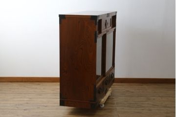 中古　岩谷堂箪笥　上質な和の空間づくりにおすすめな茶箪笥(違い棚、飾り棚、茶棚、収納棚、戸棚、キャビネット)(R-081268)