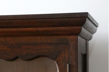 和製ビンテージ　松本民芸家具　#58型　お洒落な扉のデザインが印象的な食器棚(カップボード、戸棚、収納棚、キャビネット、本箱、ヴィンテージ)(定価約55万円)(R-081269)