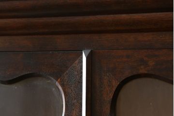 和製ビンテージ　松本民芸家具　#58型　お洒落な扉のデザインが印象的な食器棚(カップボード、戸棚、収納棚、キャビネット、本箱、ヴィンテージ)(定価約55万円)(R-081269)