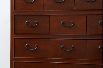 和製ビンテージ　高級品!!　総花梨(カリン)材　内部桐材　収納力抜群な引き出し38杯の小物箪笥(チェスト、収納箪笥、引き出し、ヴィンテージ)(R-081270)
