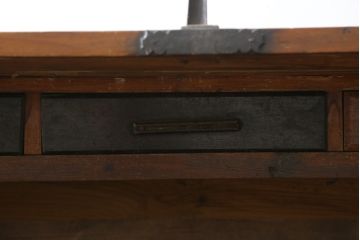 韓国アンティーク　希少な特大サイズ!!　松材　杉材　欅(ケヤキ)材　様々な形の金具が使われたユーモアたっぷりなバンダチ(バンダジ、半閉櫃、李朝家具、李朝タンス、収納箪笥)(R-081271)