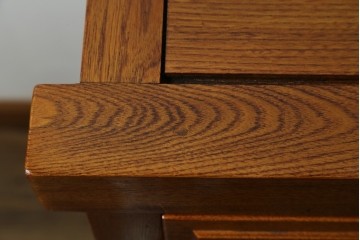 中古　美品　最高級　総欅(ケヤキ)材　無垢　四枚引き戸　水屋箪笥下段　上質な和の空間を演出するサイドボード　(R-081275)