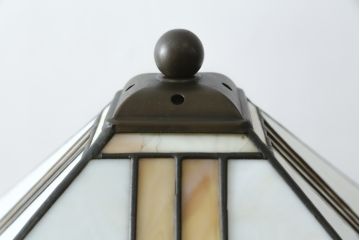 中古　美品　アメリカ　Stickley(スティックレー、スティックレイ)　Mission Collection(ミッション・コレクション)　コンテンポラリー　モダンデザインのステンドグラスシェードが目を引くフロアランプ(フロアスタンド、スタンド照明、シェードライト)(定価約28万円)(R-081281)