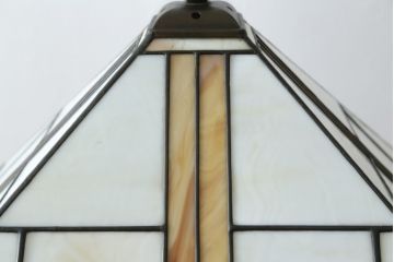 中古　美品　アメリカ　Stickley(スティックレー、スティックレイ)　Mission Collection(ミッション・コレクション)　コンテンポラリー　モダンデザインのステンドグラスシェードが目を引くフロアランプ(フロアスタンド、スタンド照明、シェードライト)(定価約28万円)(R-081281)