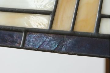 中古　美品　アメリカ　Stickley(スティックレー、スティックレイ)　Mission Collection(ミッション・コレクション)　コンテンポラリー　モダンデザインのステンドグラスシェードが目を引くフロアランプ(フロアスタンド、スタンド照明、シェードライト)(定価約28万円)(R-081281)