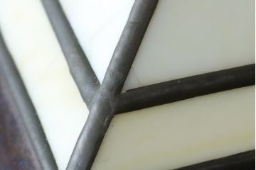 中古　美品　アメリカ　Stickley(スティックレー、スティックレイ)　Mission Collection(ミッション・コレクション)　コンテンポラリー　モダンデザインのステンドグラスシェードが目を引くフロアランプ(フロアスタンド、スタンド照明、シェードライト)(定価約28万円)(R-081281)