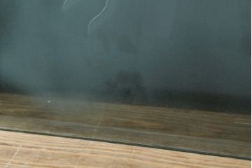 中古　建具　特大!!　職人手作り　草木・花と女性を描いた幻想的な特注品ガラスアート1枚(ガラス絵彫り、明り取り、明かり取り、窓ガラス)(製作費約400万円)(R-081284)