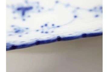 デンマーク　ROYAL COPENHAGEN(ロイヤルコペンハーゲン)　ブルーフルーテッド 　ハーフレース　美しいブルーの縁取りが魅力のボウル&ピックルディッシュセット(プレート、変形皿、中皿、洋食器、北欧)(R-081290)