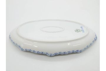 デンマーク　ROYAL COPENHAGEN(ロイヤルコペンハーゲン)　ブルーフルーテッド 　ハーフレース　美しいブルーの縁取りが魅力のボウル&ピックルディッシュセット(プレート、変形皿、中皿、洋食器、北欧)(R-081290)