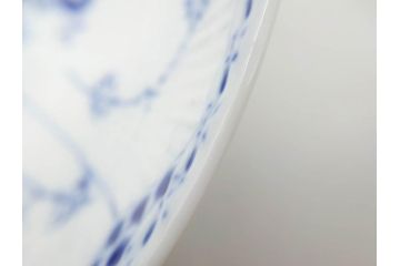デンマーク　ROYAL COPENHAGEN(ロイヤルコペンハーゲン)　ブルーフルーテッド 　ハーフレース　美しいブルーの縁取りが魅力のボウル&ピックルディッシュセット(プレート、変形皿、中皿、洋食器、北欧)(R-081290)
