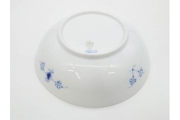 デンマーク　ROYAL COPENHAGEN(ロイヤルコペンハーゲン)　ブルーフルーテッド 　ハーフレース　美しいブルーの縁取りが魅力のボウル&ピックルディッシュセット(プレート、変形皿、中皿、洋食器、北欧)(R-081290)