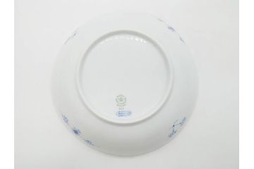 デンマーク　ROYAL COPENHAGEN(ロイヤルコペンハーゲン)　ブルーフルーテッド 　ハーフレース　美しいブルーの縁取りが魅力のボウル&ピックルディッシュセット(プレート、変形皿、中皿、洋食器、北欧)(R-081290)